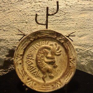 Kokopelli Stoneware Collectible Plate with Stand